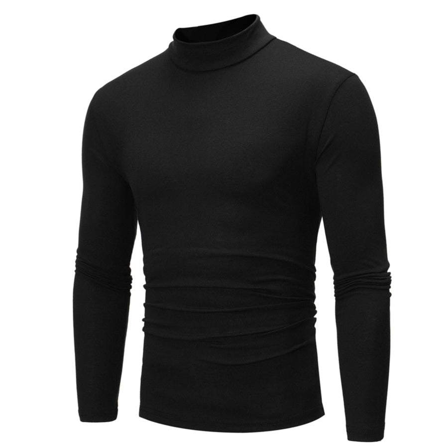 Men’s Plus Size Slim Fit Mock Neck Long Sleeve T-Shirt Apparel and Accessories