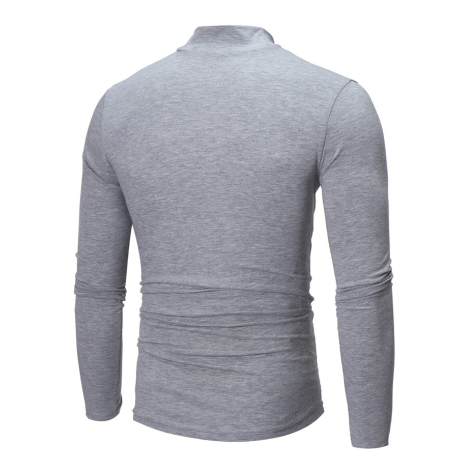 Men’s Plus Size Slim Fit Mock Neck Long Sleeve T-Shirt Apparel and Accessories