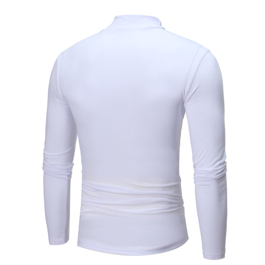Men’s Plus Size Slim Fit Mock Neck Long Sleeve T-Shirt Apparel and Accessories