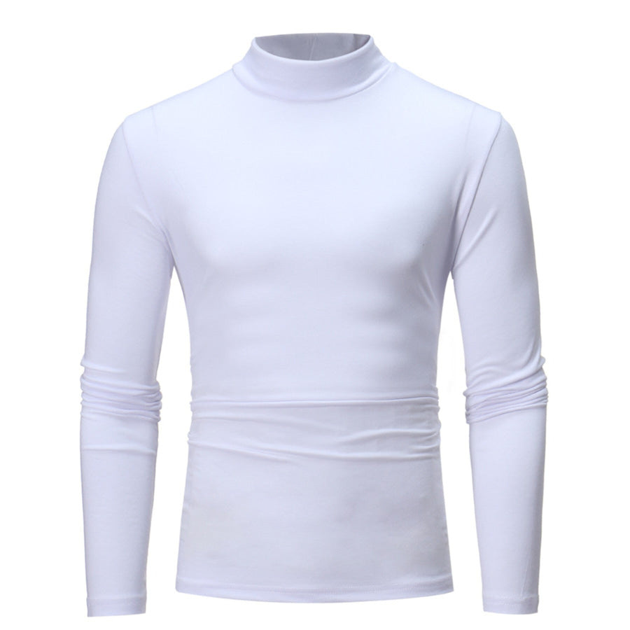 Men’s Plus Size Slim Fit Mock Neck Long Sleeve T-Shirt Apparel and Accessories