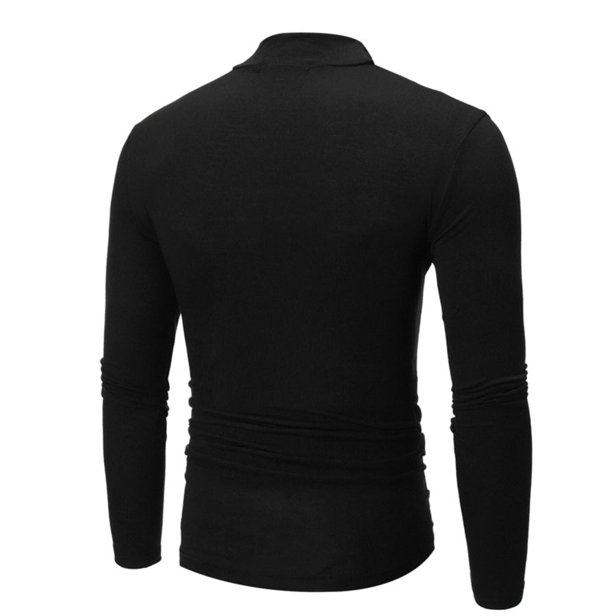 Men’s Plus Size Slim Fit Mock Neck Long Sleeve T-Shirt Apparel and Accessories