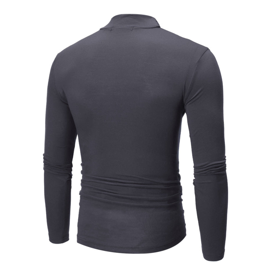 Men’s Plus Size Slim Fit Mock Neck Long Sleeve T-Shirt Apparel and Accessories