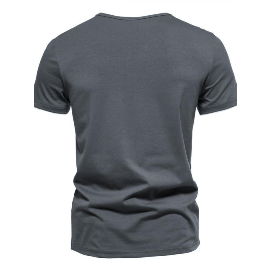 Men’s Plus Size Slim Fit Notched Casual T-Shirt Apparel and Accessories