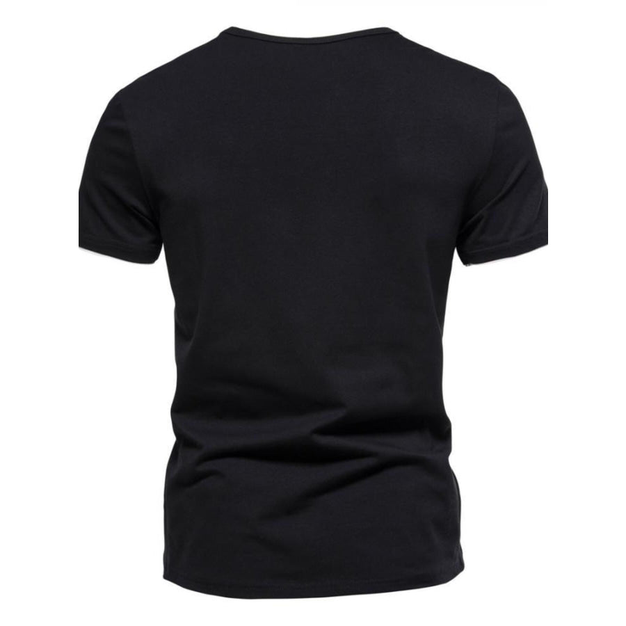 Men’s Plus Size Slim Fit Notched Casual T-Shirt Apparel and Accessories