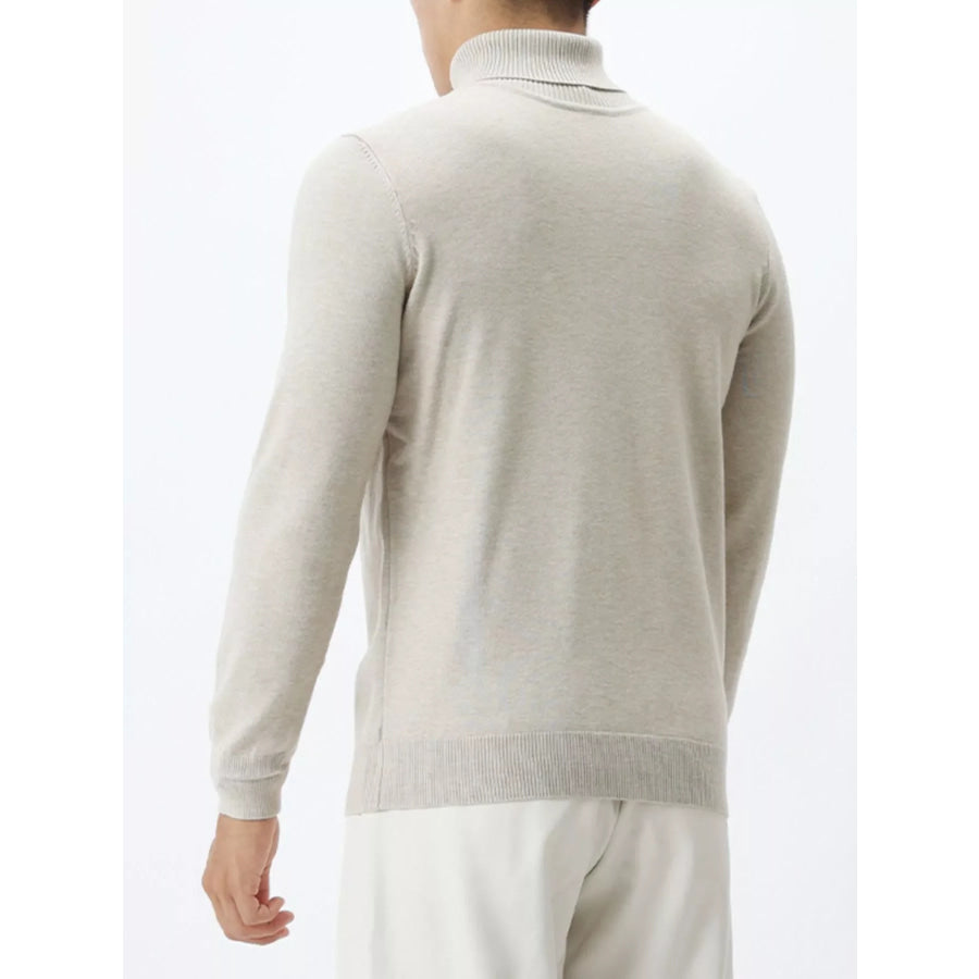 Men’s Plus Size Slim-Fit Ribbed Turtleneck Sweater Apparel and Accessories
