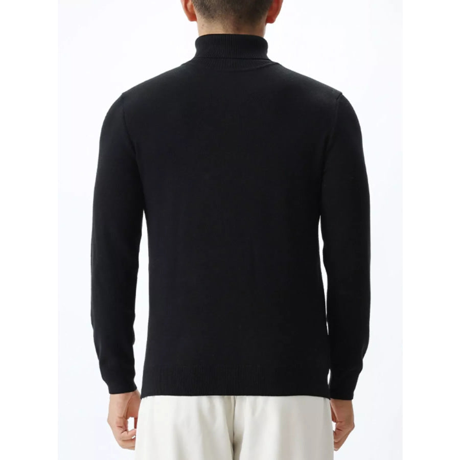 Men’s Plus Size Slim-Fit Ribbed Turtleneck Sweater Apparel and Accessories