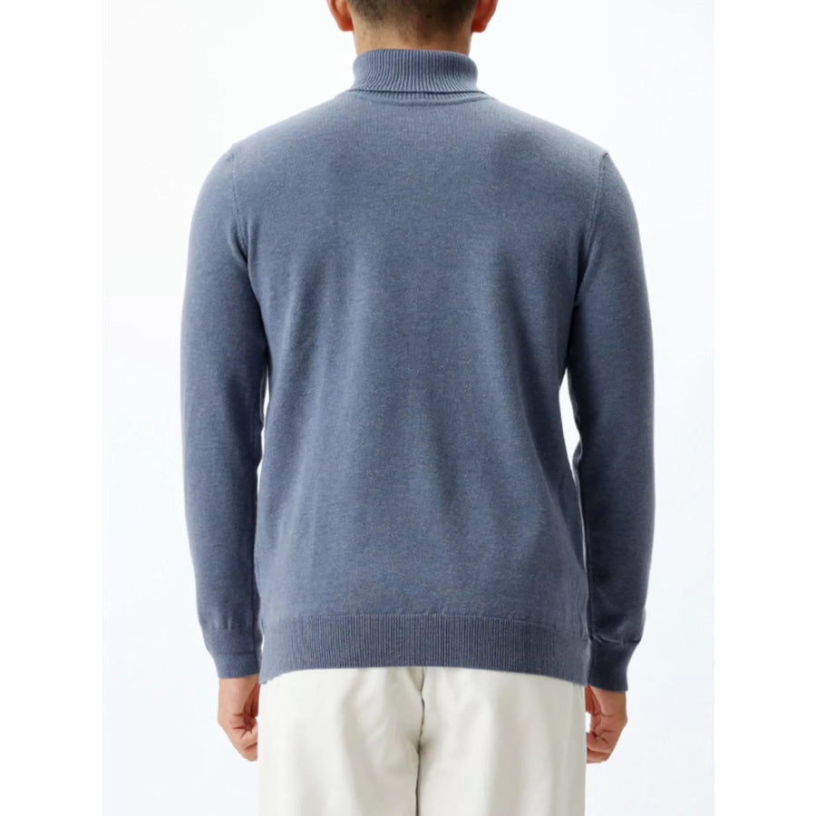 Men’s Plus Size Slim-Fit Ribbed Turtleneck Sweater Apparel and Accessories