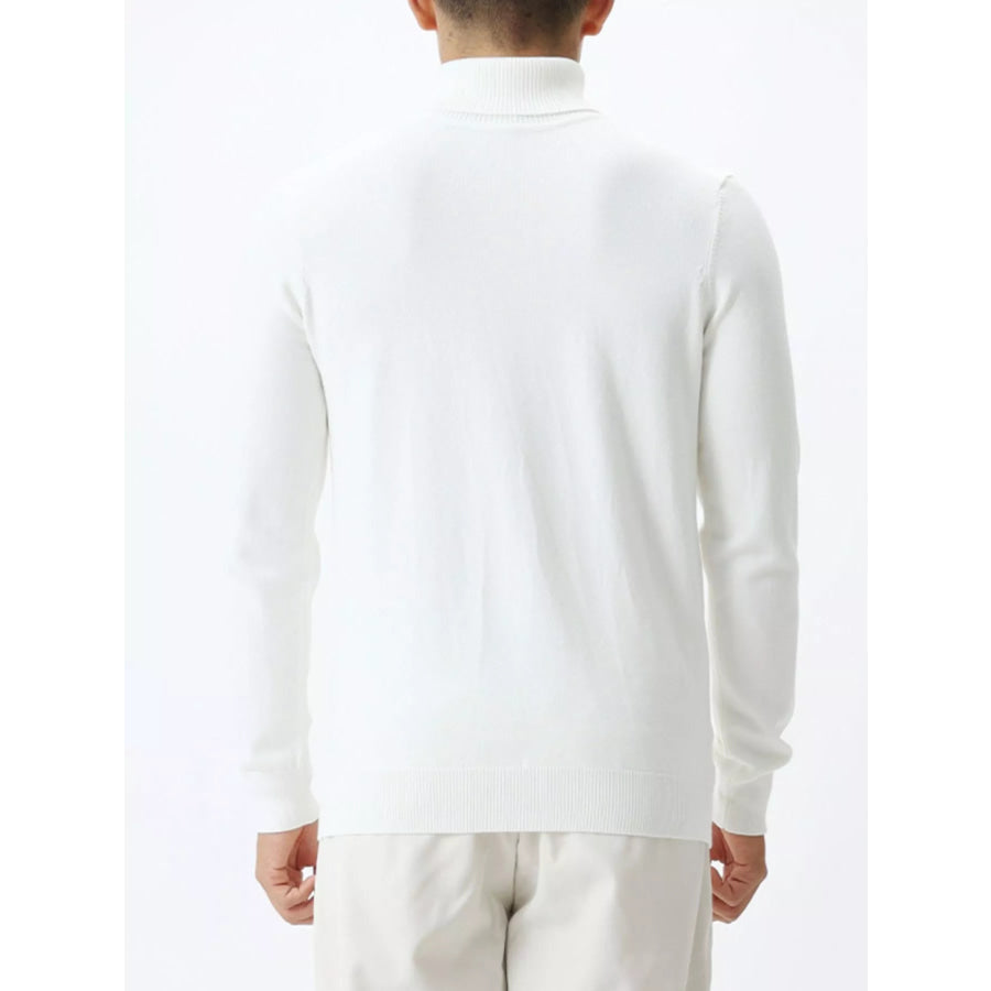 Men’s Plus Size Slim-Fit Ribbed Turtleneck Sweater Apparel and Accessories