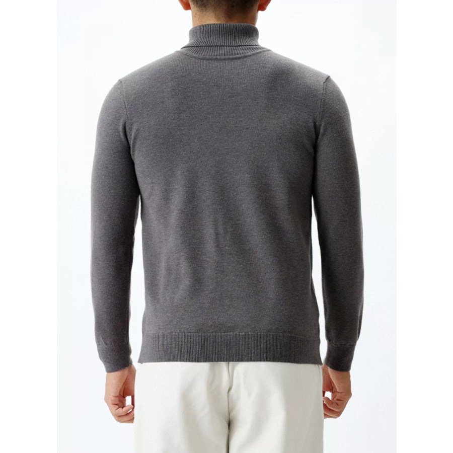 Men’s Plus Size Slim-Fit Ribbed Turtleneck Sweater Apparel and Accessories