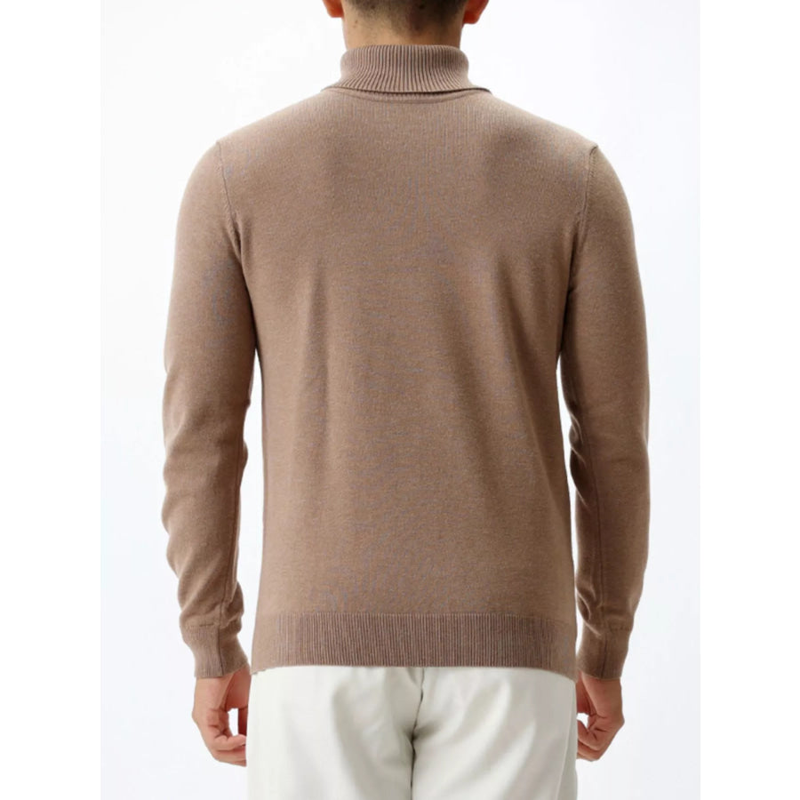 Men’s Plus Size Slim-Fit Ribbed Turtleneck Sweater Apparel and Accessories