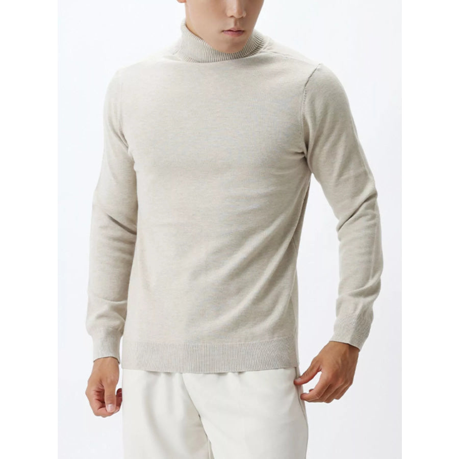 Men’s Plus Size Slim-Fit Ribbed Turtleneck Sweater Apparel and Accessories