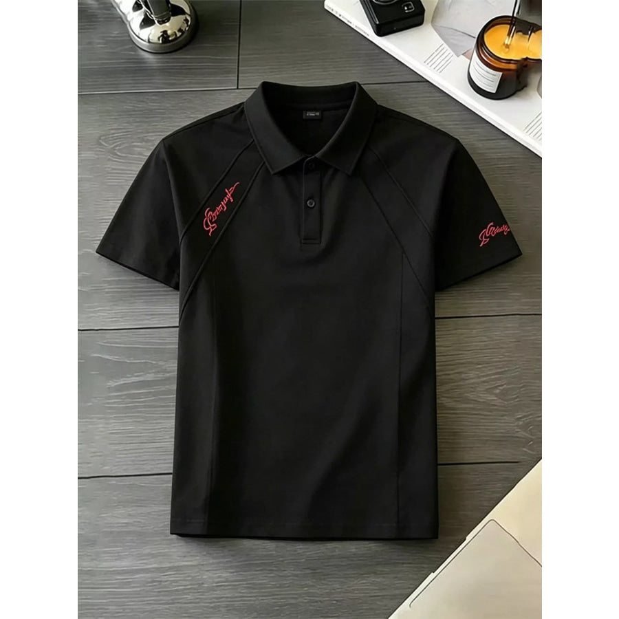 Men’s Plus Size Slim-Fit Short Sleeve Polo Black / M Apparel and Accessories