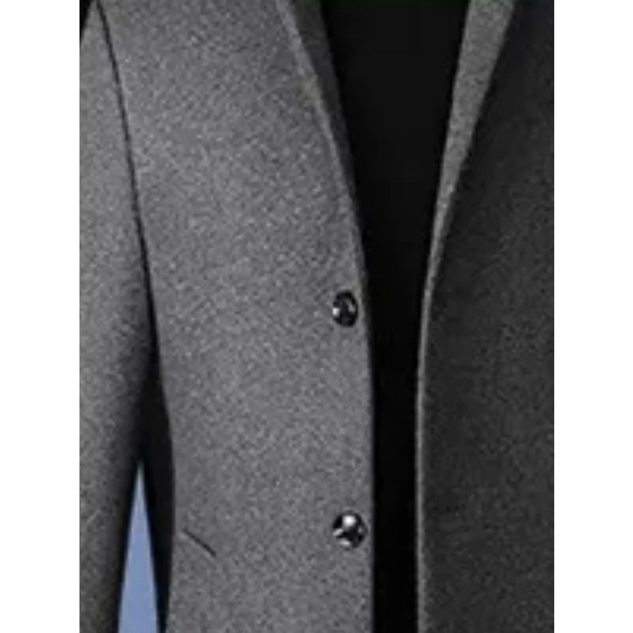 Men’s Plus Size Slim Fit Stand Collar Overcoat Dark Gray / M Apparel and Accessories