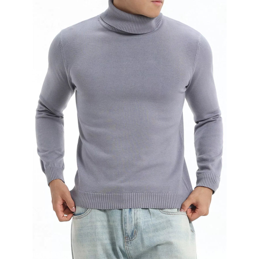 Men’s Plus Size Slim-Fit Turtleneck Sweater Apparel and Accessories
