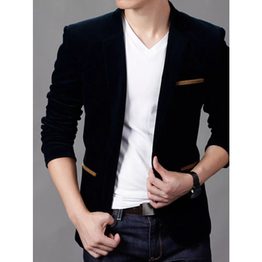 Men’s Plus Size Slim Fit Velvet Blazer Black / M Apparel and Accessories