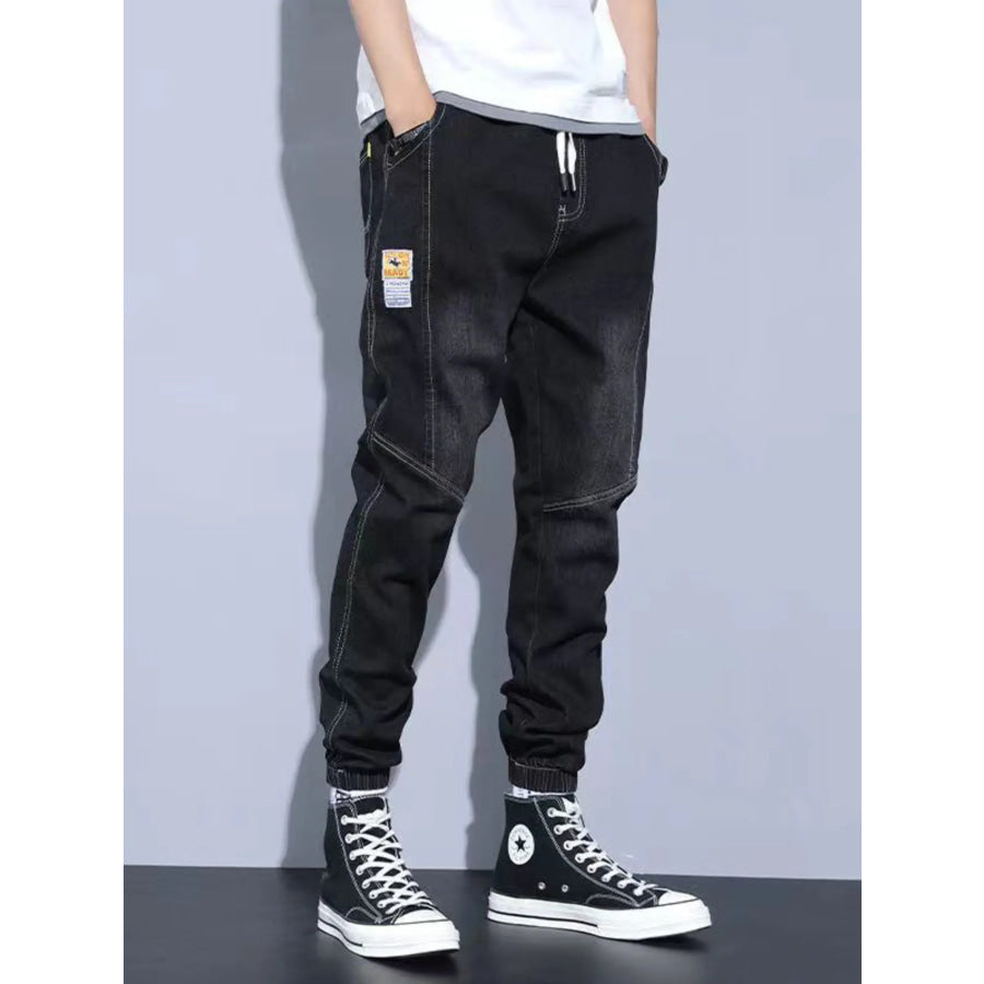 Men’s Plus Size Slim Fit Wash Jeans Black / M Apparel and Accessories