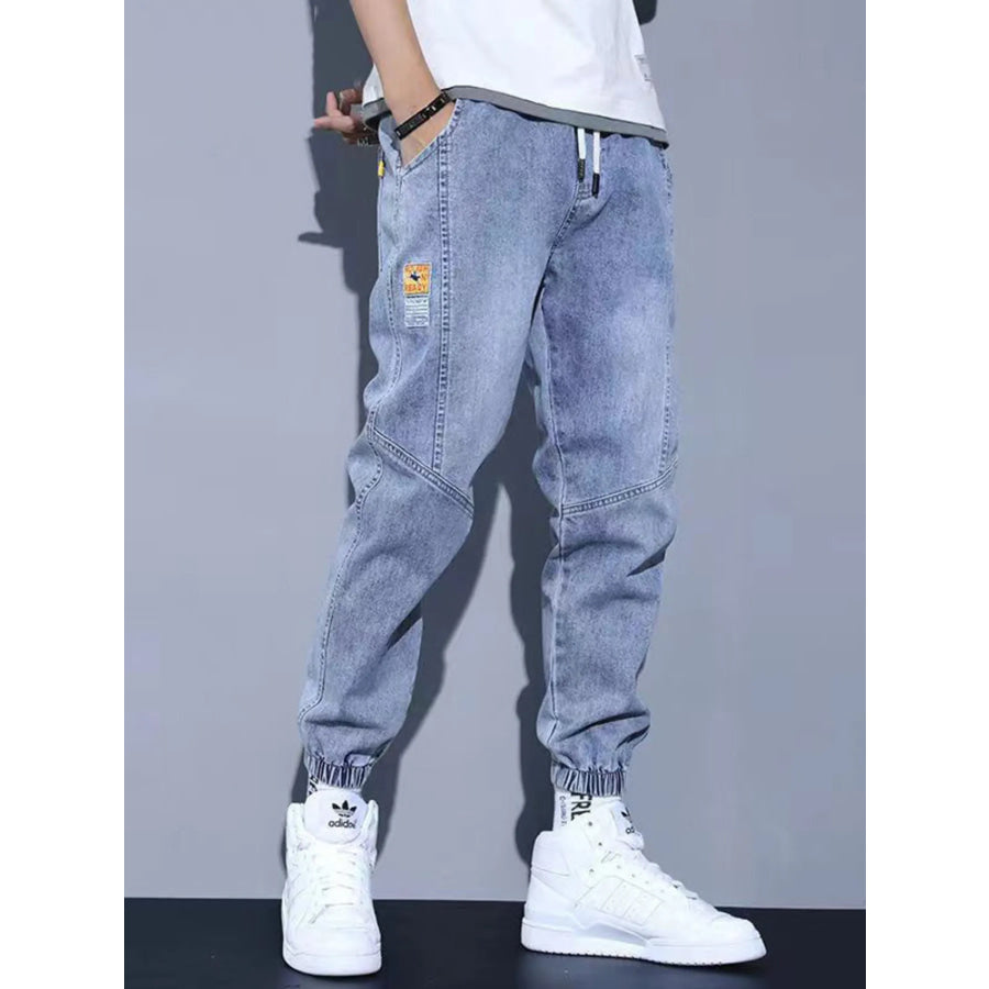 Men’s Plus Size Slim Fit Wash Jeans Blue / M Apparel and Accessories