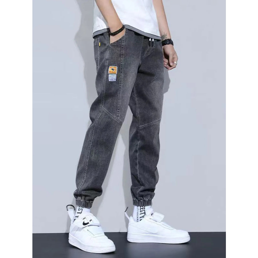 Men’s Plus Size Slim Fit Wash Jeans Gray / M Apparel and Accessories