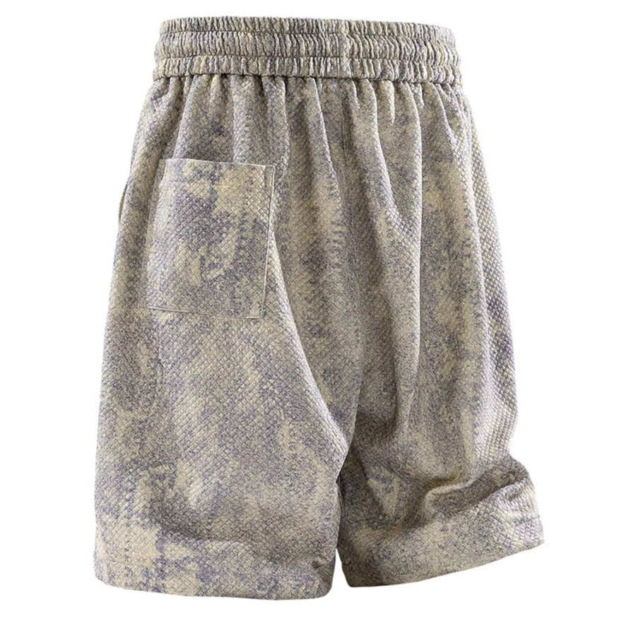 Men’s Plus Size Snake Print Drawstring Shorts Apparel and Accessories