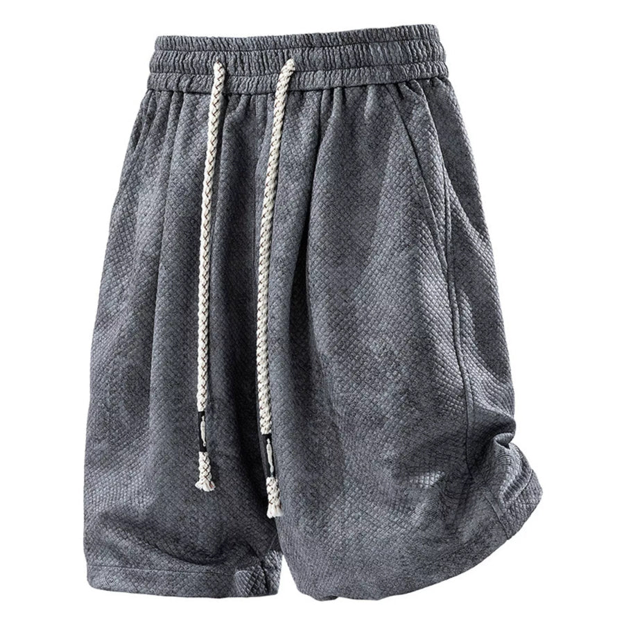 Men’s Plus Size Snake Print Drawstring Shorts Space Gray / M Apparel and Accessories