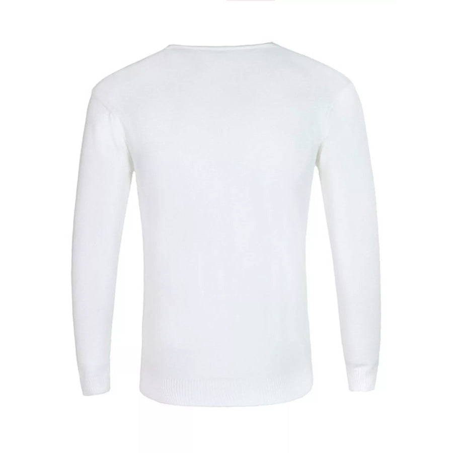 Men’s Plus Size Solid Color Long Sleeve Knit Top Apparel and Accessories