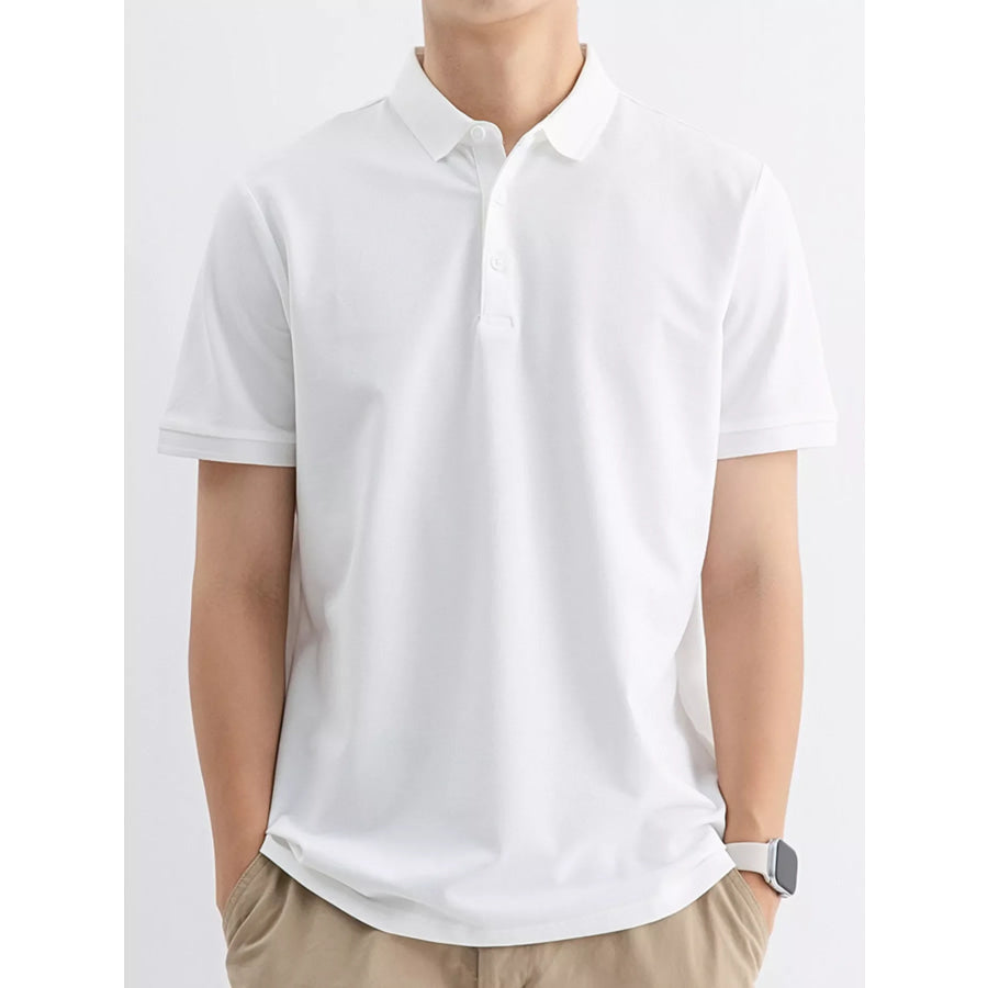 Men’s Plus Size Solid Color Short Sleeve Polo Apparel and Accessories