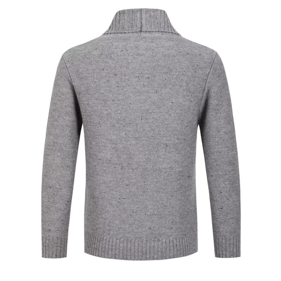 Men’s Plus Size Speckled Cable Knit Shawl Collar Cardigan Apparel and Accessories
