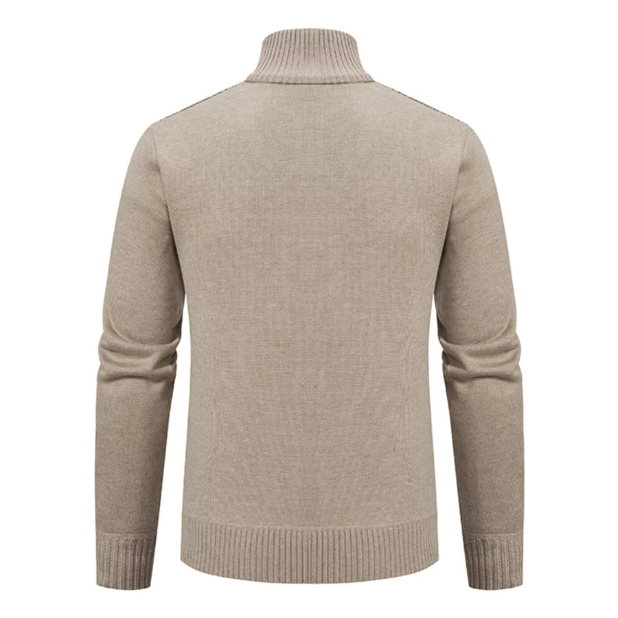Men’s Plus Size Stand-Collar Full-Zip Cable Knit Cardigan Apparel and Accessories
