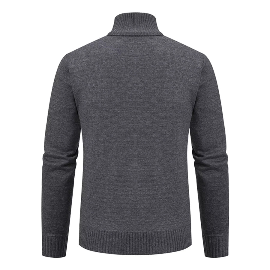 Men’s Plus Size Stand-Collar Full-Zip Cable Knit Cardigan Apparel and Accessories