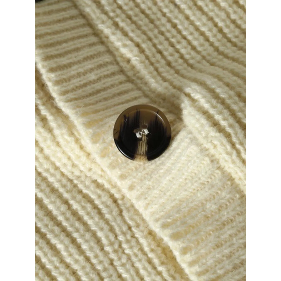 Men’s Plus Size Stand-Collar Ribbed Knit Button-Down Cardigan Apparel and Accessories