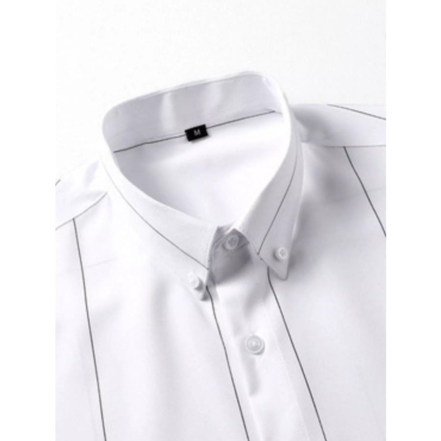 Men’s Plus Size Stripe Button-Down Shirt Apparel and Accessories