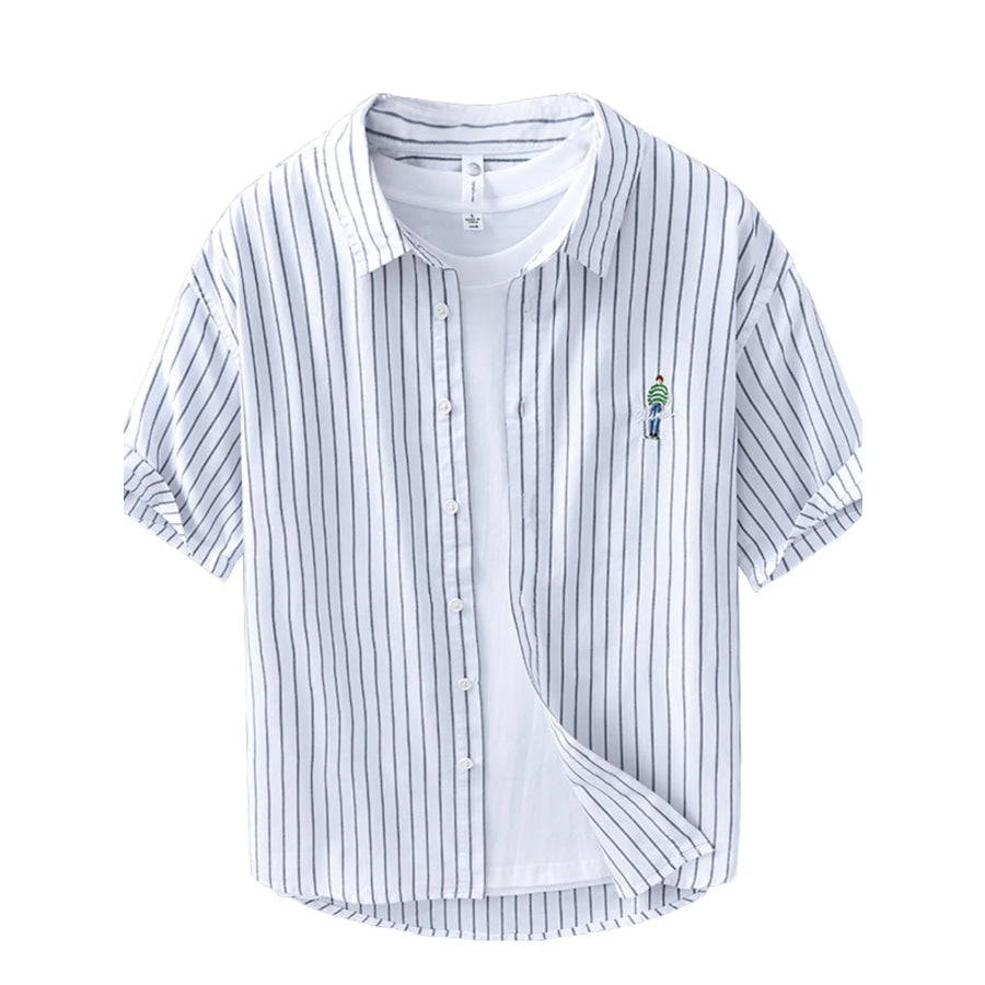 Men’s Plus Size Striped Button Up Long Sleeve Shirt Apparel and Accessories