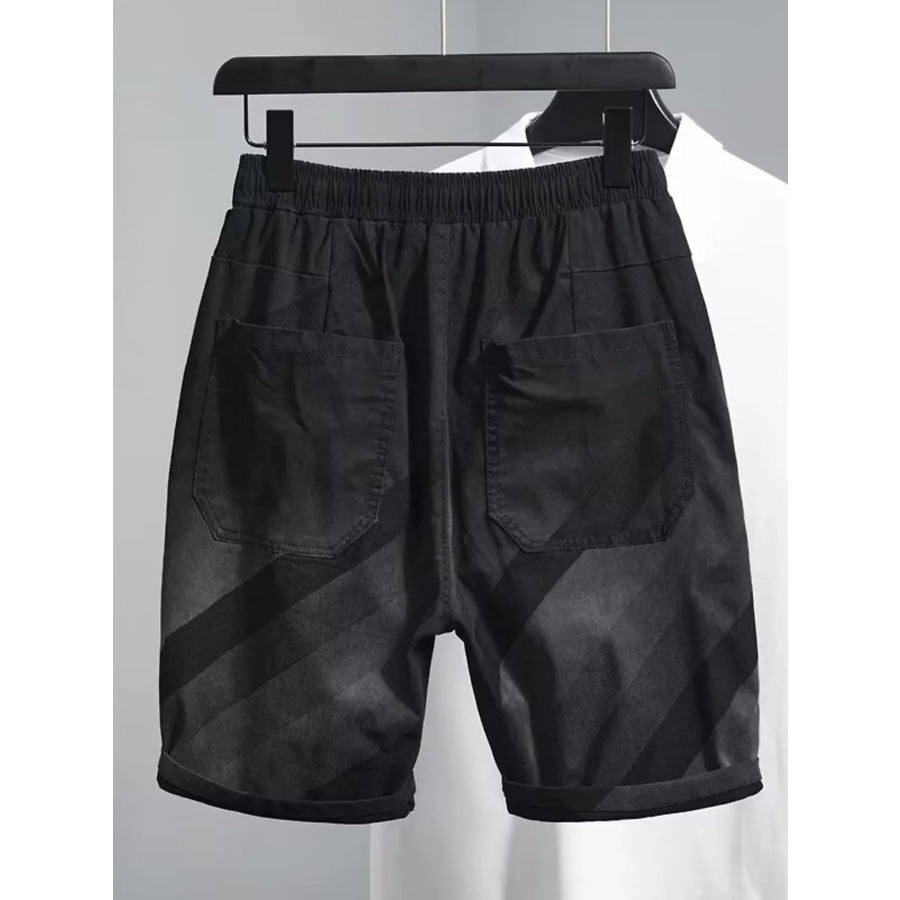 Men’s Plus Size Striped Casual Drawstring Shorts Apparel and Accessories