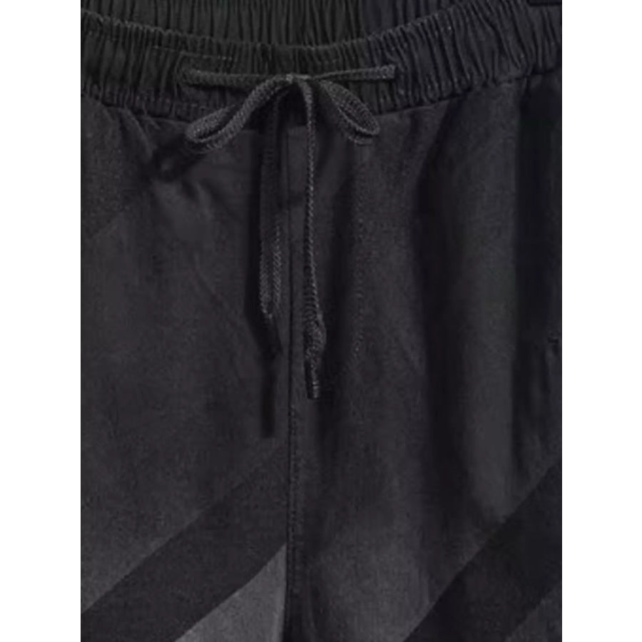 Men’s Plus Size Striped Casual Drawstring Shorts Apparel and Accessories