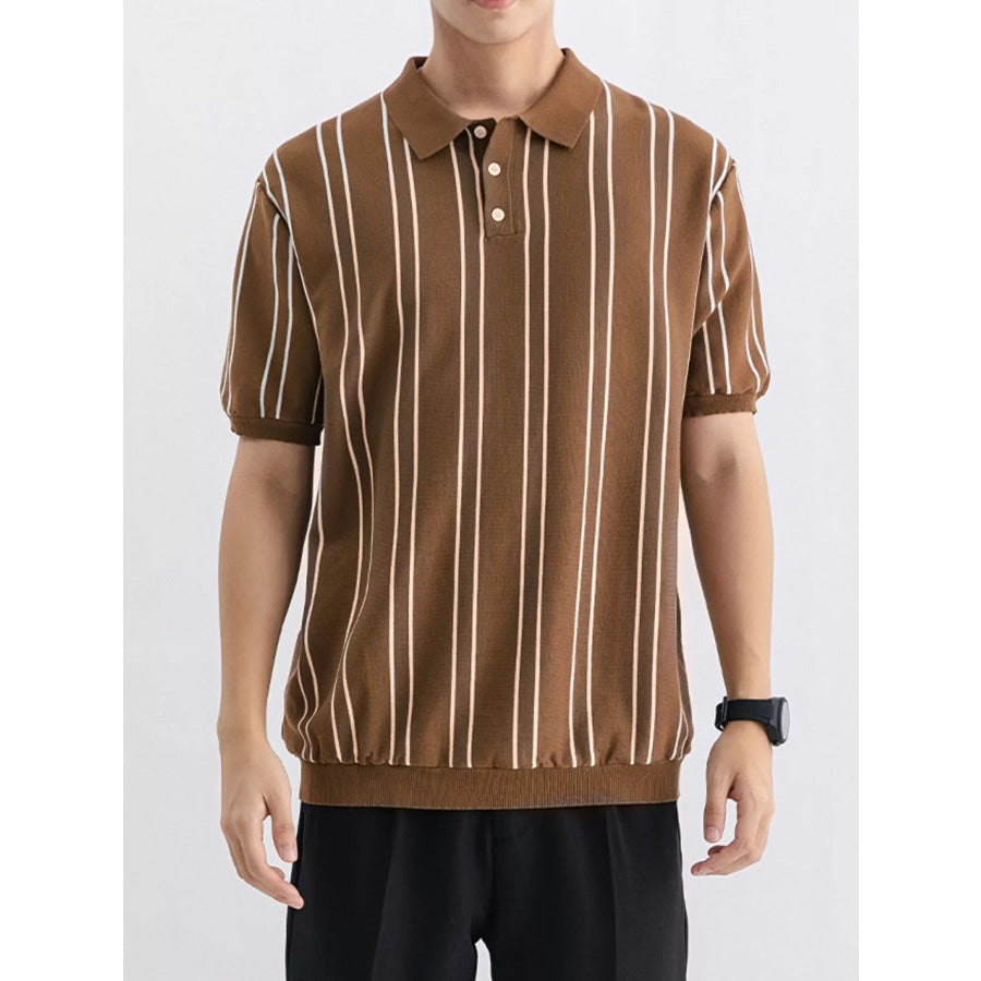 Men’s Plus Size Striped Casual Fit Polo Apparel and Accessories