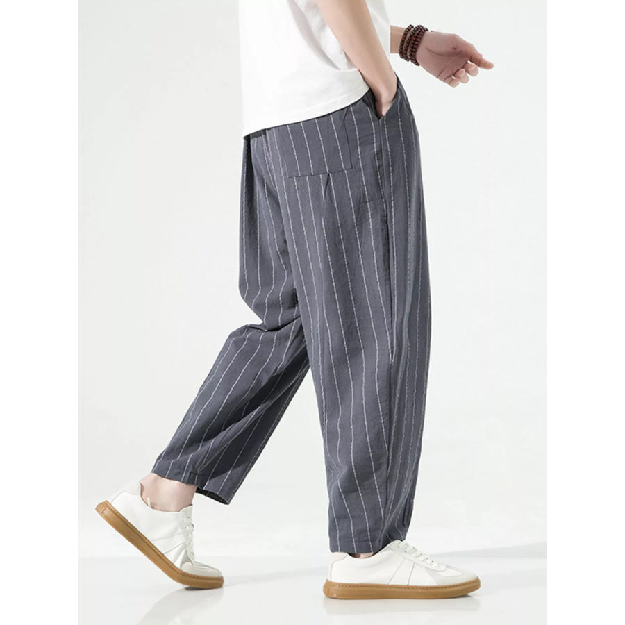 Men’s Plus Size Striped Casual Loose Pants Apparel and Accessories