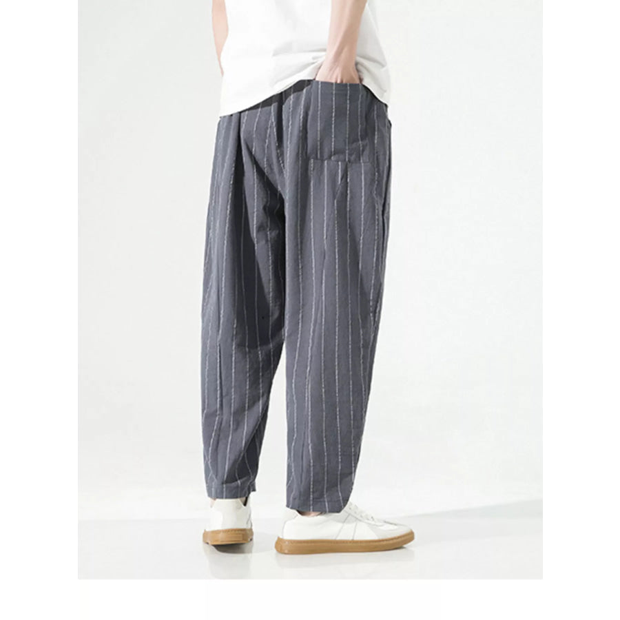 Men’s Plus Size Striped Casual Loose Pants Apparel and Accessories