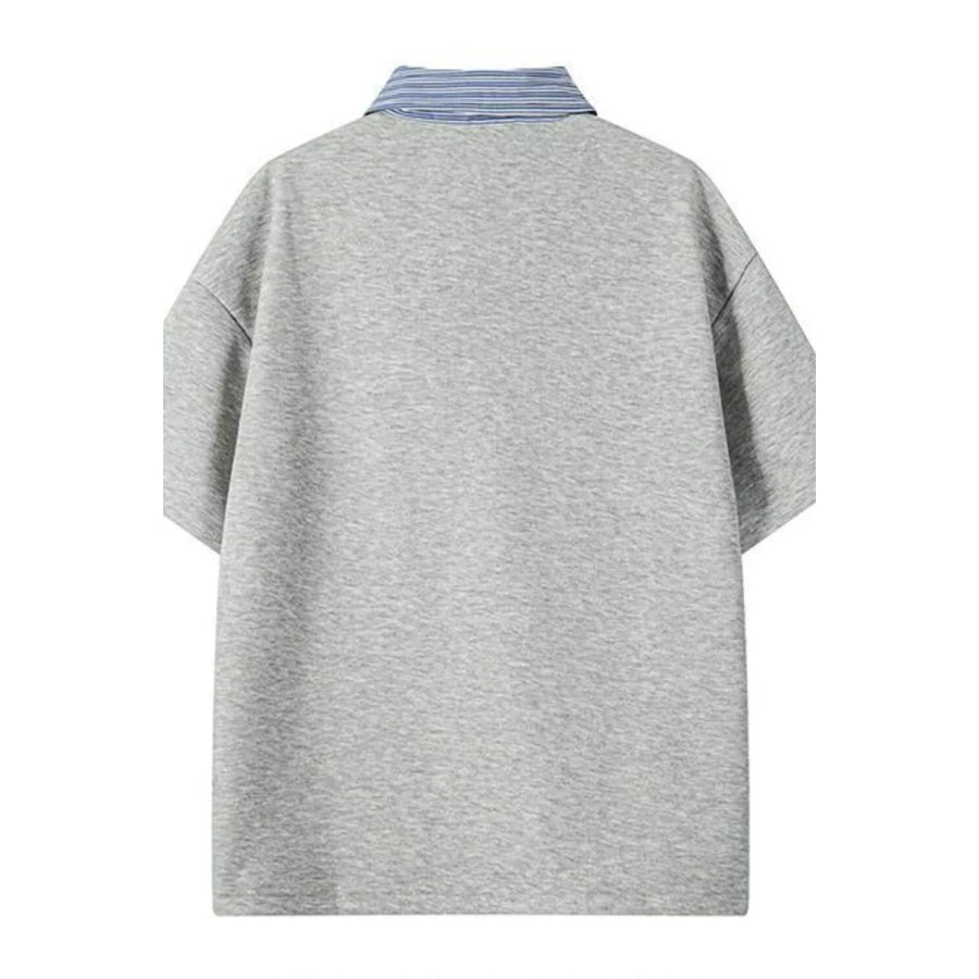 Men’s Plus Size Striped Collar Relaxed Fit Polo Apparel and Accessories