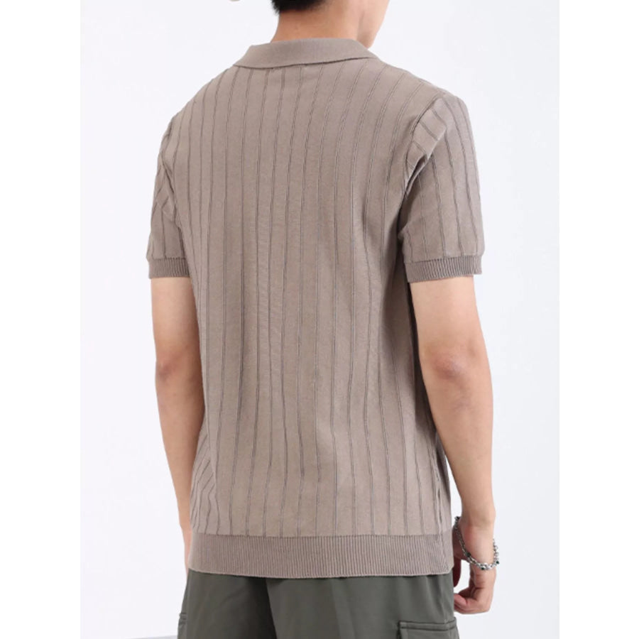 Men’s Plus Size Striped Knitted Polo Apparel and Accessories