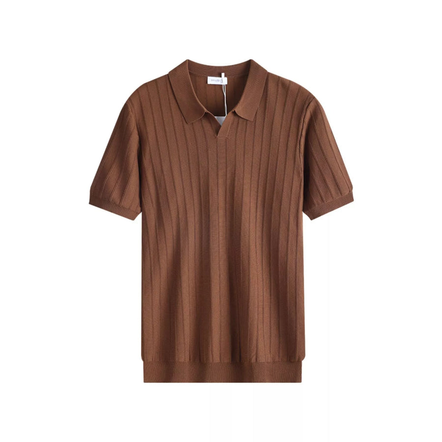 Men’s Plus Size Striped Knitted Polo Apparel and Accessories