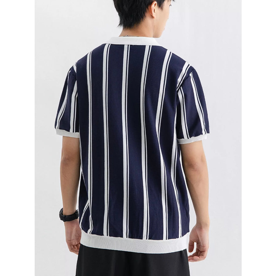 Men’s Plus Size Striped Short Sleeve Polo Apparel and Accessories