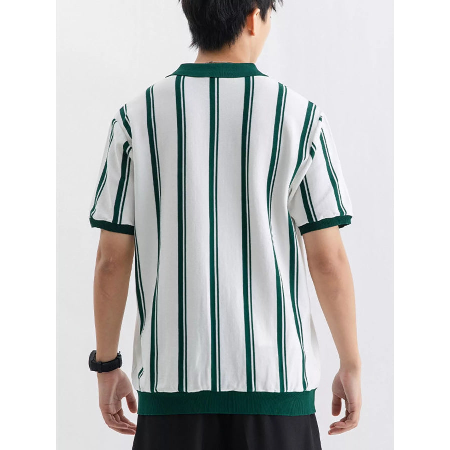 Men’s Plus Size Striped Short Sleeve Polo Apparel and Accessories