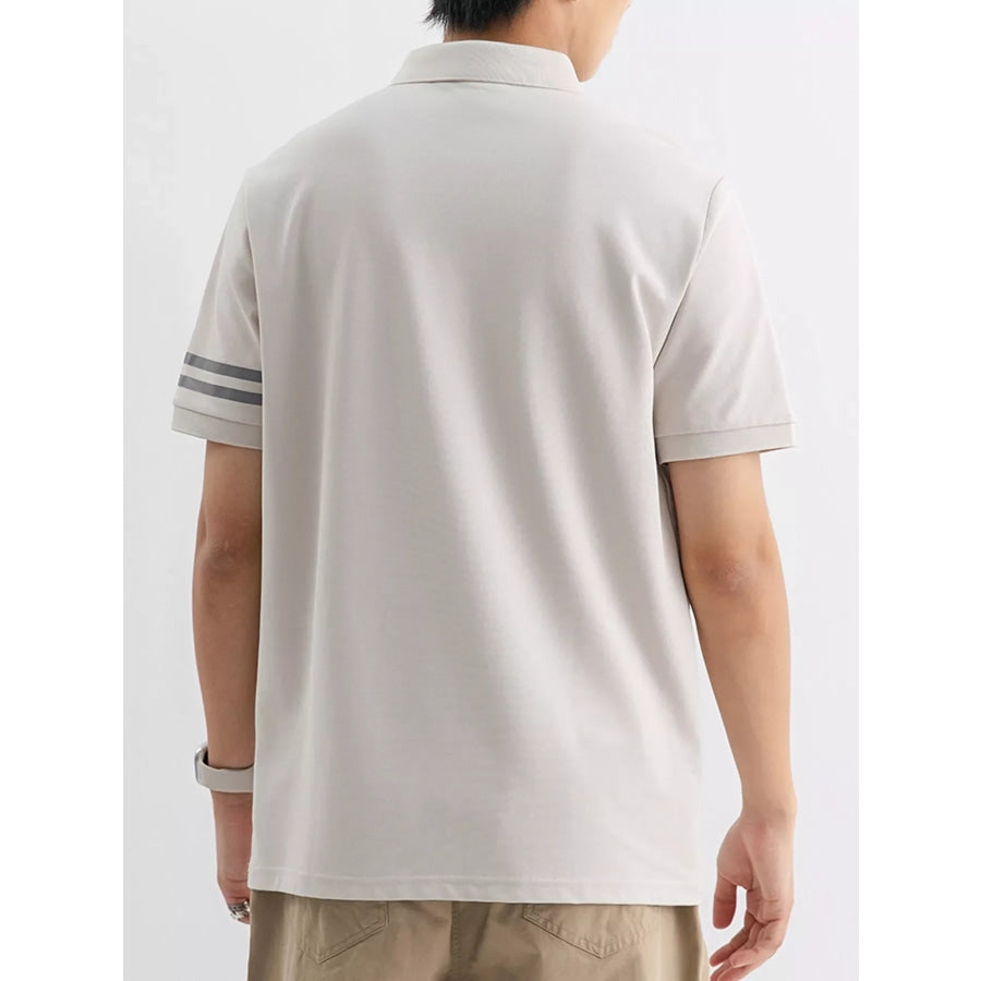 Men’s Plus Size Striped Sleeve Casual Polo Apparel and Accessories