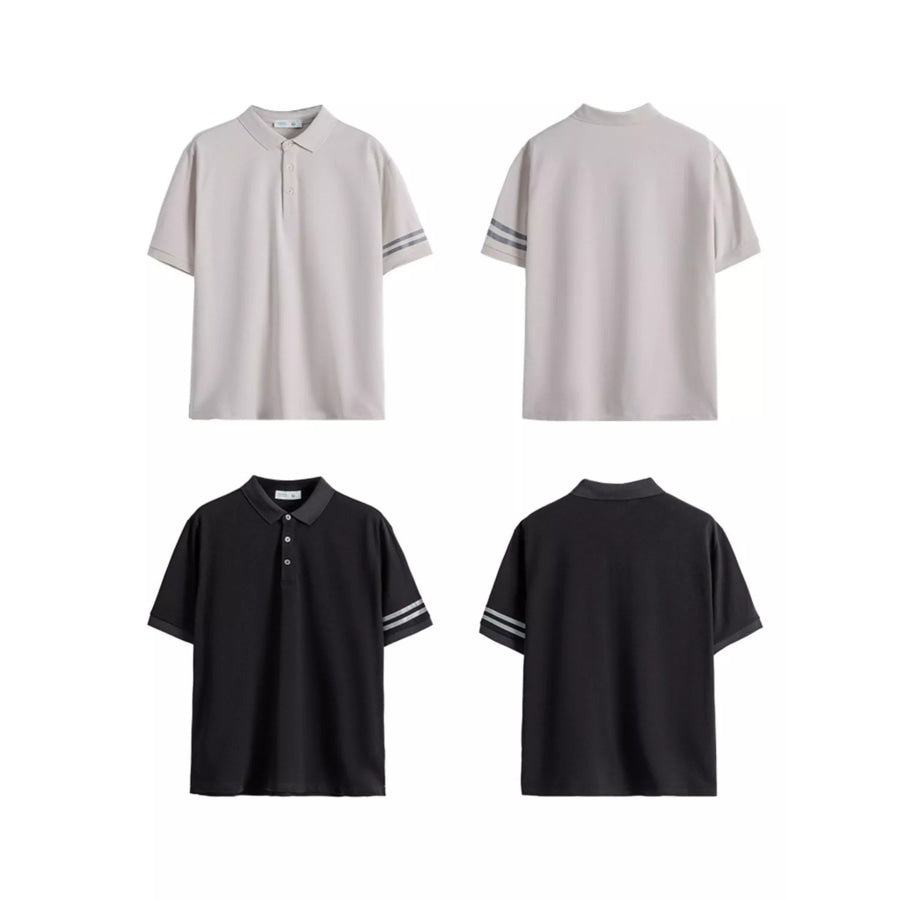 Men’s Plus Size Striped Sleeve Casual Polo Apparel and Accessories