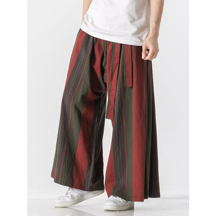 Men’s Plus Size Striped Wide Leg Casual Pants Apparel and Accessories
