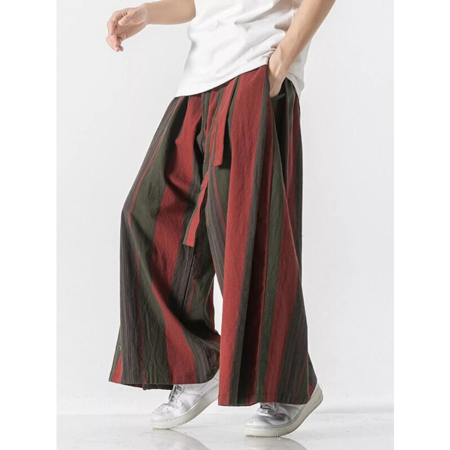 Men’s Plus Size Striped Wide Leg Casual Pants Apparel and Accessories