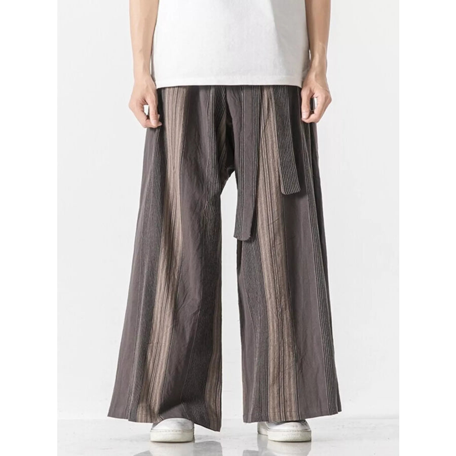 Men’s Plus Size Striped Wide Leg Casual Pants Apparel and Accessories
