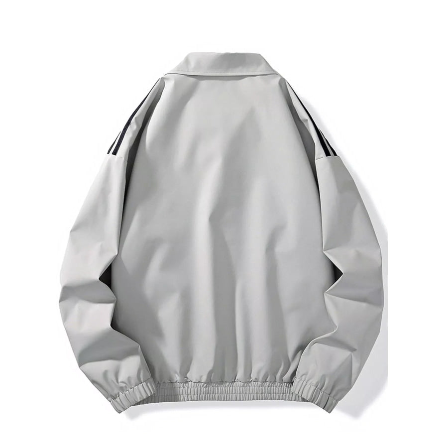 Men’s Plus Size Striped Zip Up Jacket Apparel and Accessories