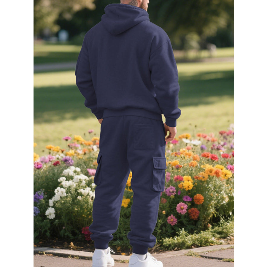 Men’s Plus Size Tactical Cargo Hoodie and Jogger Set