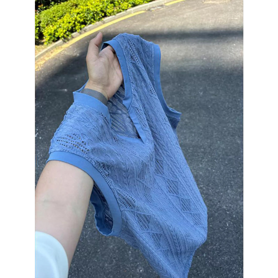 Men’s Plus Size Textured Knit Tank Apparel and Accessories